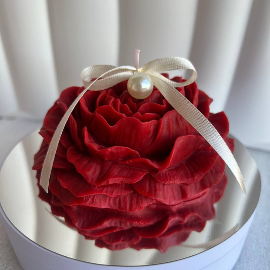 Kalėdinė žvakė "Burgundiškoji rožė"